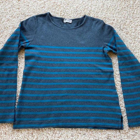 Gray and Blue Striped Women's Top - Picture 3 of 6